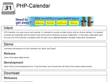 Tablet Screenshot of php-calendar.org